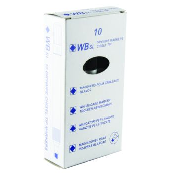 Black Whiteboard Markers Chisel Tip (Pack of 10) WX26035