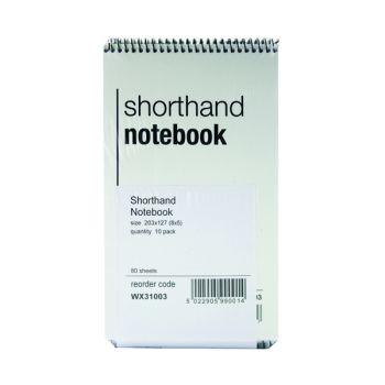 Spiral Shorthand Notebook 80 Leaf (Pack of 10) WX31003