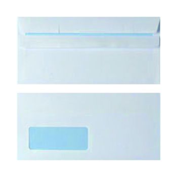 Envelope DL Window 90gsm White Self Seal (Pack of 1000) WX3481
