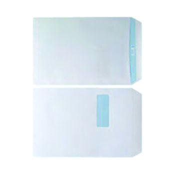 Envelope C4 Window 90gsm White Self Seal (Pack of 250) WX3501