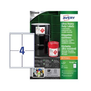 Avery Ultra Heavy Duty Labels - 50 Sheets (4 Labels Per Sheet) B7169-50