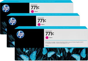 HP B6Y33A No.771C Magenta Ink Cartridges (3x 775ml)