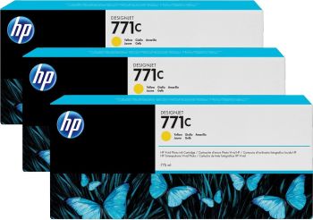 HP B6Y34A No.771C Yellow Ink Cartridges (3x 775ml)