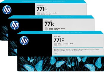 HP B6Y38A No.771C Light Grey Ink Cartridges (3x 775ml)