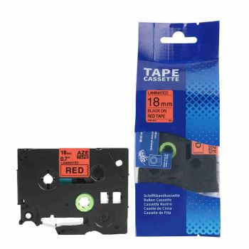 Compatible Brother 18mm Gloss Black On Red Tape CP-TZE441