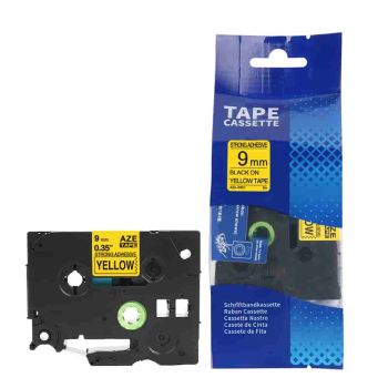 Compatible Brother 9mm Black On Yellow Strong Adhesive Tape CP-TZeS621