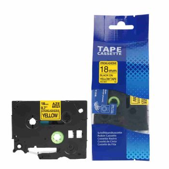 Compatible Brother 18mm Black On Yellow Strong Adhesive Tape CP-TZeS641