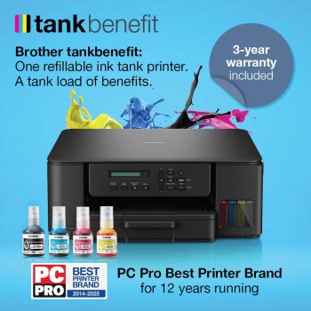 Brother TankBenefit DCP-T580DW A4 Colour Multifunction Inkjet Printer
