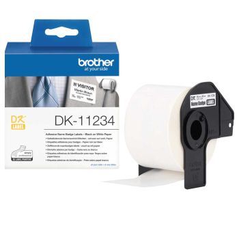 Brother DK11234 60mm x 86mm Adhesive Visitor Badge Label Roll