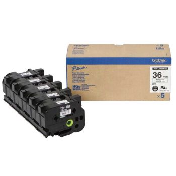 Brother HG261V5 36mm Black On White Tape (5 pack) HGE261V5
