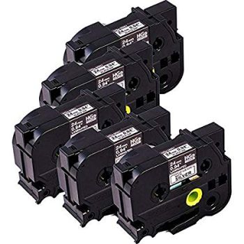 Brother HGEM951V5 24mm Black On Silver Tape (5 pack)
