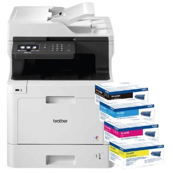 Brother MFC-L8690CDW A4 Colour Laser Multifunction + Original Brother CMYK Toner Bundle