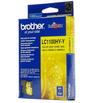 Brother LC1100HYY Yellow High Yield Ink Cartridge (750 pages*) 