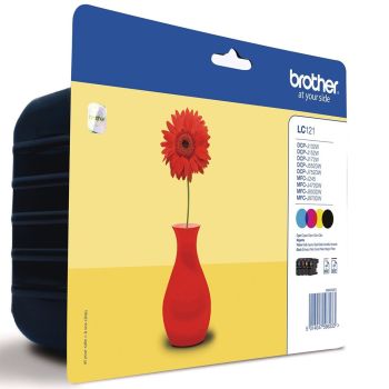 Brother LC121VALBP CMYK Ink Cartridge Multipack (4x 300 pages*)