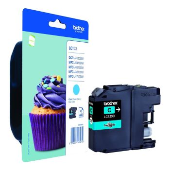 Brother LC-123C Cyan Standard Yield Ink Cartridge (600 pages*)