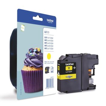 Brother LC-123Y Yellow Standard Yield Ink Cartridge (600 pages*)