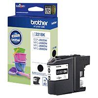 Brother LC221BK Black Ink Cartridge (260 pages*)