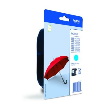 Brother LC225XLC High Yield Cyan Ink Cartridge (1,200 pages*)