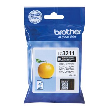 Brother LC-3211BK Black Ink Cartridge (200 Pages*)