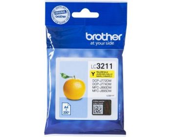 Brother LC-3211Y Yellow Ink Cartridge (200 Pages*)