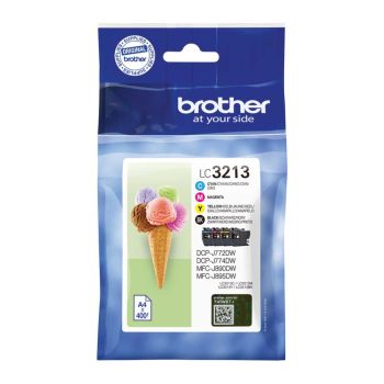Brother LC-3213 CMYK Ink Cartridge Value Pack (400 Pages*) LC3213VAL