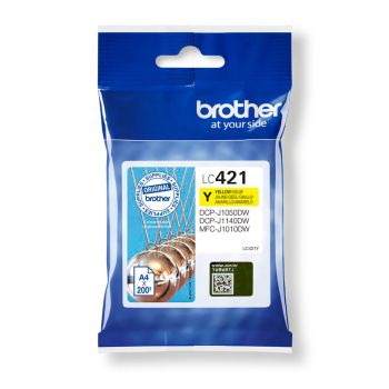 Brother LC421Y Standard Yellow Ink Cartridge (200 Pages*) LC421Y