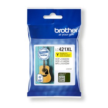 Brother LC421XLY High Yield Yellow Ink Cartridge (500 Pages*) LC421XLY