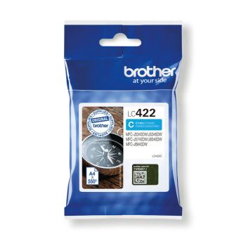 Brother LC422C Cyan Ink Cartridge (550 Pages*) LC422C