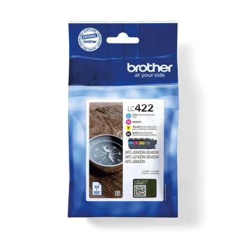 Brother LC422 CMYK Ink Cartridge Pack (4 x 550 Pages*) LC422VAL
