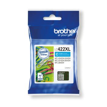 Brother LC422XLC High Yield Cyan Ink Cartridge (1,500 Pages*) 