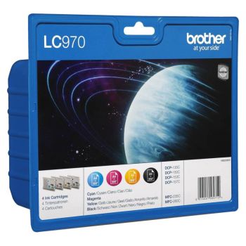 Brother LC970VALBP LC970 CMYK Ink Cartridge Value Pack