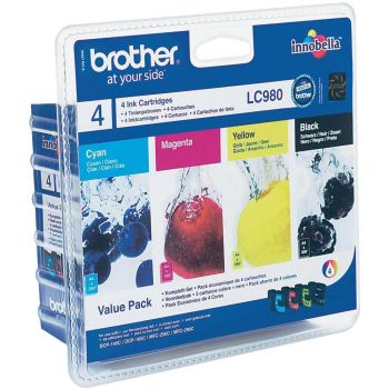 Brother LC980VALBP LC980 CMYK Ink Cartridge Value Pack