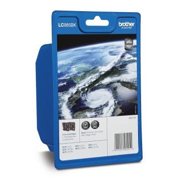 Brother LC985BKBP2 Black Ink Cartridge Twin Pack (2x 300 pages*)