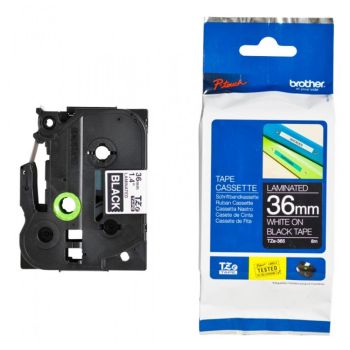 Brother TZe365 36mm x 8m White On Black Tape Cassette TZ365