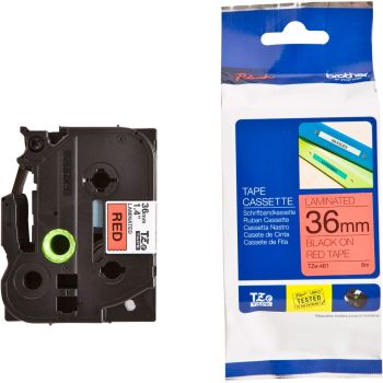 Brother TZe461 36mm x 8m Black On Red Tape Cassette TZ461