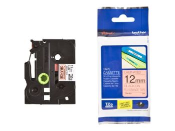 Brother TZeB31 12mm x 8mm Fluorescent Black On Orange Tape Cassette TZB31