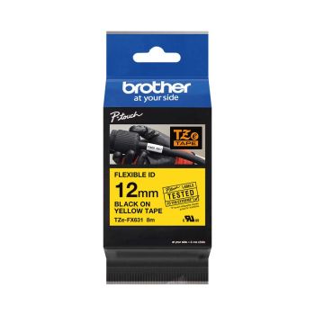 Brother TZeFX631 12mm Flexi Tape Black On Yellow TZFX631
