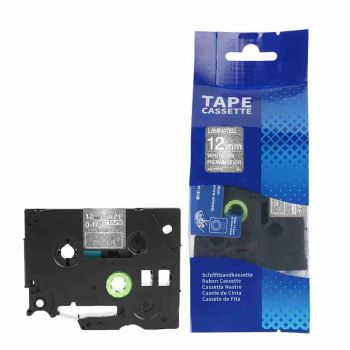 Compatible Brother TZePR935 12mm White on Premium Silver (8m) CP-TZePR935