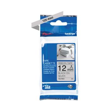 Brother TZeR931 12mm x 4m Black on Silver Non-Adhesive Ribbon Tape TZeR931
