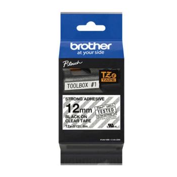 Brother TZeS231 12mm Strong Adhesive Black On White TZS231