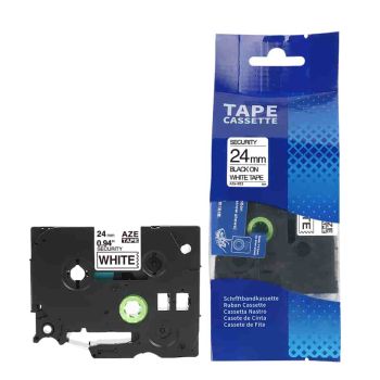 Compatible Brother TZeSE5 24mm Black on White Security Tape (4m) CP-TZeSE5