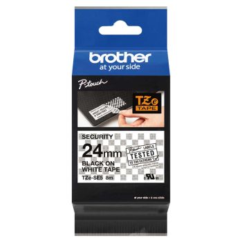 Brother 24mm TZeSE5 Black on White Security Tape (8m)