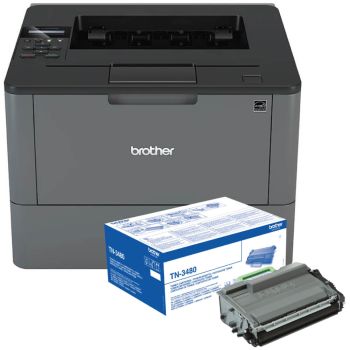 Brother HL-L5000D A4 Mono Laser Printer + Original Brother TN3480 Black Toner