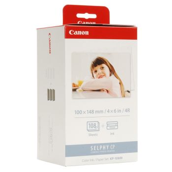 Canon 3115B001 KP-108IN Ink + Paper Set (108x postcard size prints) 3115B001AA