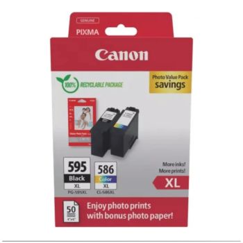 Canon PG-595XL / CL-586XL Black & Colour High Capacity Ink Cartridges & Photo Paper 7170C004