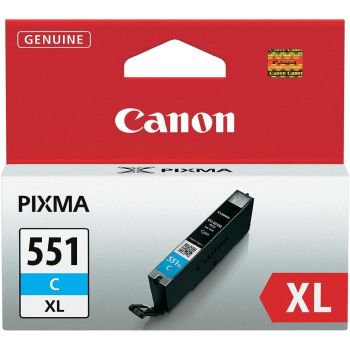 Canon CLI-551C XL High Yield Cyan Ink Cartridge (695 pages*) 6444B001