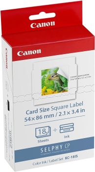 Canon 7429B001AA KC-18IS Ink + Paper Set (18x square 54x54mm stickers) 7429B001