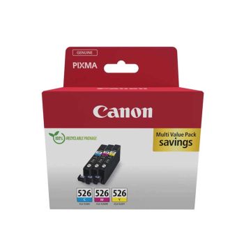 Canon CLI-526 CMYK Ink Cartridge + Photo Paper Value Pack 4540B019