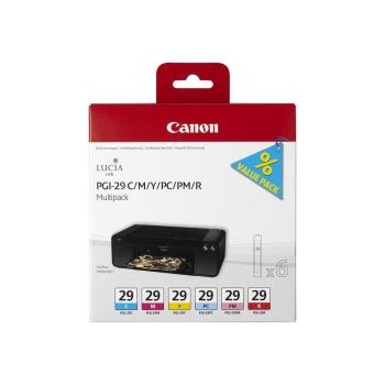 Canon 4873B005AA PGI-29 Ink Cartridge Multipack (C, M, Y, PC, PM, R) 4873B005