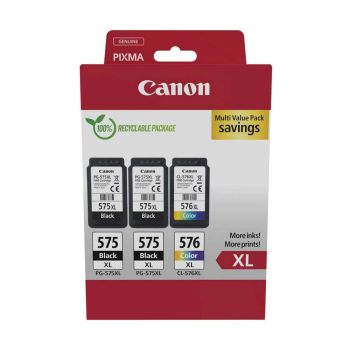 Canon PG-575XL Black x2 & CL-576XL Colour High Yield Ink Cartridge Multipack 5437C004